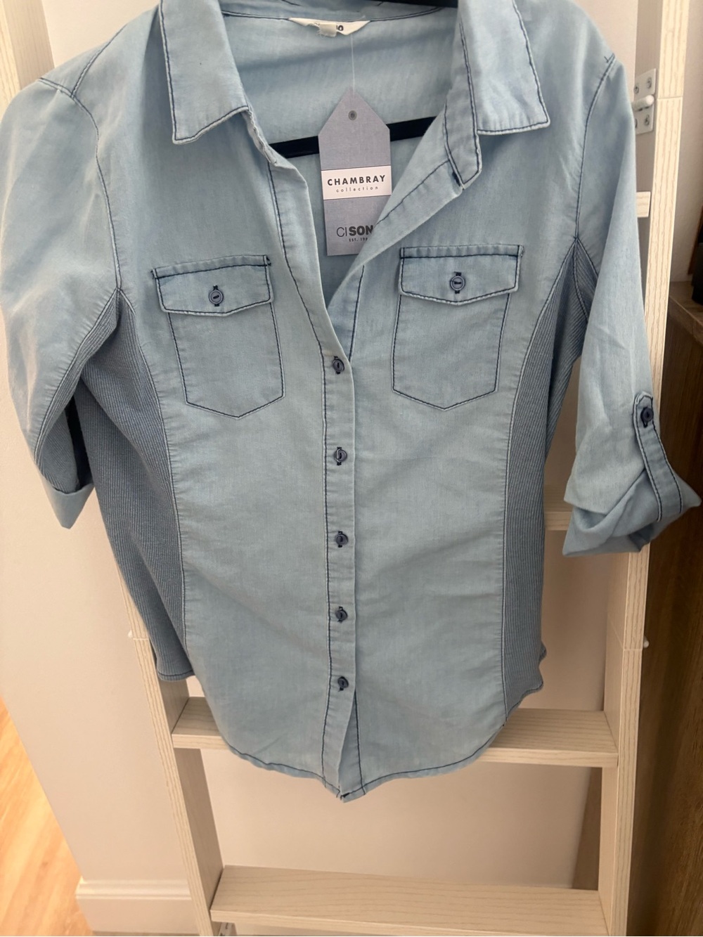 Light Blue Button-Down Shirt - Women's